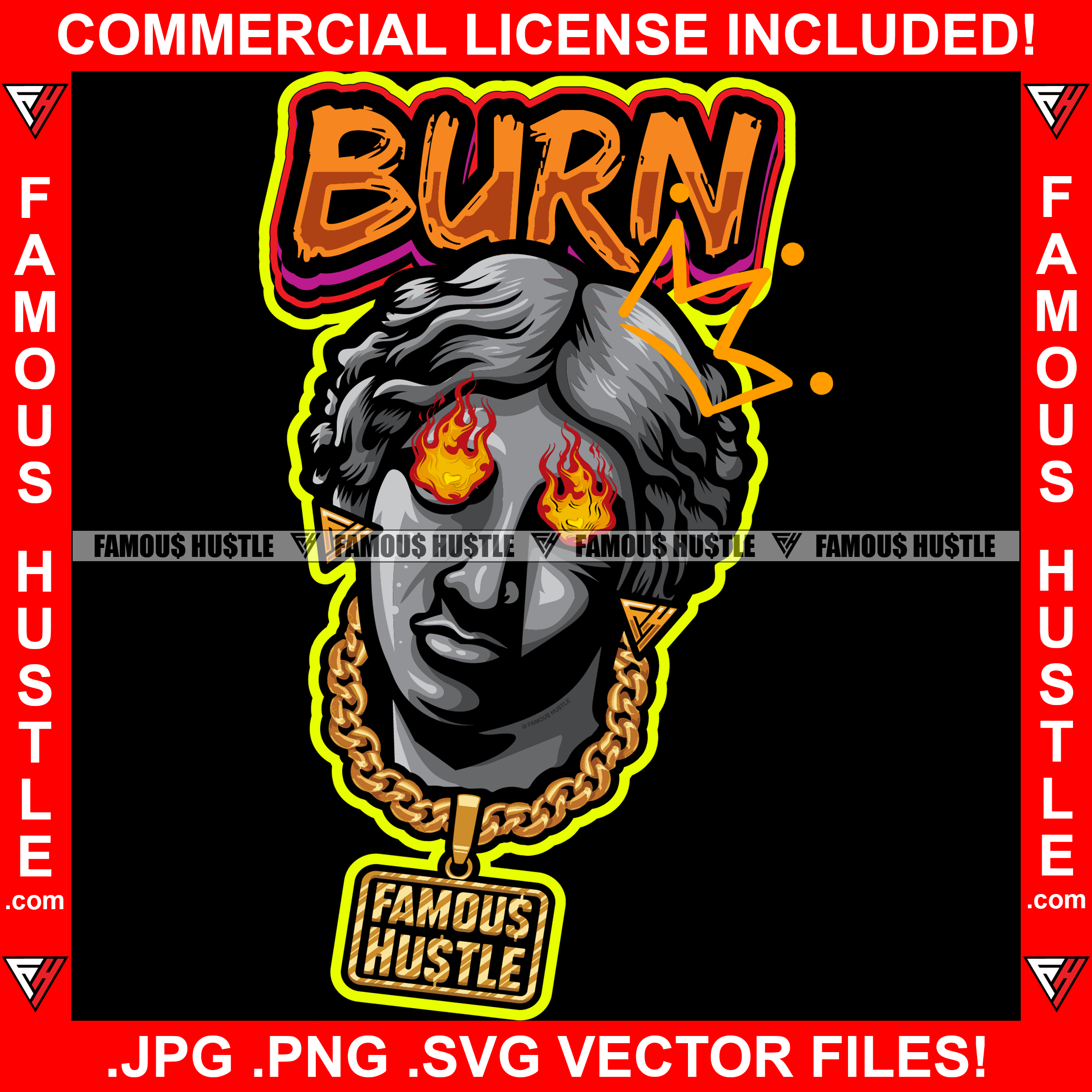 Burning Fire Vector PNG & SVG Design For T-Shirts