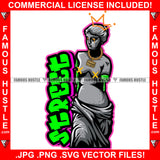 Street Demon Beautiful Lady Statue Nude Nacked Gangster Gold Jewelry Cut Arms Dripping Eyes Drip Tattoo Hip Hop Rap Drip Hood Street Mafia Mob Ghetto Famous Hustle Quote Art Graphic Design Logo T-Shirt Print Printing JPG PNG SVG Vector Cut File