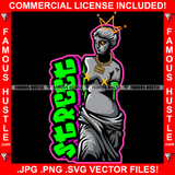 Street Demon Beautiful Lady Statue Nude Nacked Gangster Gold Jewelry Cut Arms Dripping Eyes Drip Tattoo Hip Hop Rap Drip Hood Street Mafia Mob Ghetto Famous Hustle Quote Art Graphic Design Logo T-Shirt Print Printing JPG PNG SVG Vector Cut File
