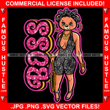 Boss Sexy Female Teddy Bear Wearing Hot Glamorous Black Short Dress Hand Bag Hair Rollers Gold Jewelry Chain Pretty Hip Hop Swag Hustling Savage Flex Drip Famous Quote Pinup Pin Up Art Graphic Design Logo T-Shirt Print Printing JPG PNG SVG Vector Cut File