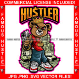 Hustler Gangster Angry Mean Face King Teddy Bear Pistol Gun Gold Jewelry Hip Hop Cap Rap Rich Rapper Stacks Cash Money Trap Plug Hood Ghetto Swag Thug Boss Gangsta Quote Art Graphic Design Logo T-Shirt Print Printing JPG PNG SVG Vector Cut File