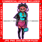Goddess Sexy Female Teddy Bear Wearing Hot Dress Hand Bag High Boots Cute Girl Blue Pant Pretty Hip Hop Swag Hustling Flex Drip Famous Quote Pinup Pin Up Art Graphic Design Logo T-Shirt Print Printing JPG PNG SVG Vector Cut File