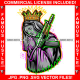 Hail Trap Queen Merry Statue Thank You Machine Gun Eyes Dripping Hip Hop Rap Rapper Plug Trap Hustler Hustling Sauce Dope Mob Slum Goon Smoke Gang Member Thug Boss Art Graphic Design Logo T-Shirt Print Printing JPG PNG SVG Vector Cut File