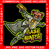 Cash Hunter Horror Teddy Bear Scary Eyes Sharp Teeth Gold Jewelry Pistol Guns$100 Bill Pattern Clothes Outfit Stuffing Coming Out Rap Plug Street Hood Ghetto Thug Drip Savage Famous Hustle Badass Quote Art Graphic Design Print Printing Vector SVG Cut File