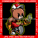 High Steppin' Gangster Angry Boss Teddy Bear Smoking Cigar Dollar Sign Smoke Gold Jewelry Cap Sneakers Plug Street Business Famous Hustle Hip Hop Rap Rapper Plug Trap Art Graphic Design Logo T-Shirt Print Printing JPG PNG SVG Vector Cut File