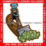 The World Is Yours Teddy Bear Scar Face Gold Teeth Jewelry Collecting Cash Money Bundles From Road Suit Dress Tattoo Hip Hop Rap Hustler Street Ghetto Famous Hustle Art Graphic Design Logo T-Shirt Print Printing JPG PNG SVG Vector Cut File