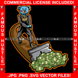 The World Is Yours Teddy Bear Scar Face Gold Teeth Jewelry Collecting Cash Money Bundles From Road Suit Dress Tattoo Hip Hop Rap Hustler Street Ghetto Famous Hustle Art Graphic Design Logo T-Shirt Print Printing JPG PNG SVG Vector Cut File