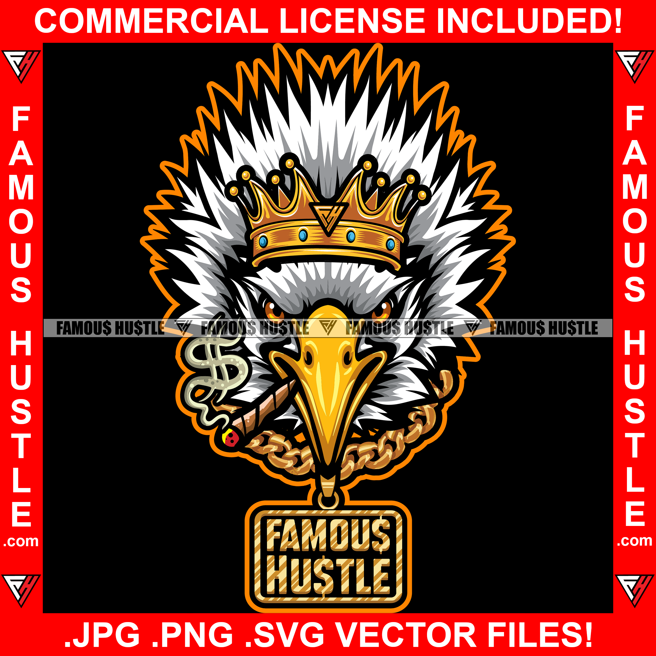 Premium Vector | Eagle head crown logo design