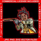 Hustler Gangster Man Lock Dreads $100 Bill Pattern Clothes Outfit Gold Teeth Jewelry Machine Gun Tattoo Rap Plug Trap Street Hood Ghetto Thug Drip Dripping Savage Famous Hustle Art Graphic Design Print Printing Vector SVG Cut File
