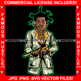 Respect Gangster Man Lock Dreads $100 Bill Pattern Clothes Outfit Smoking Gold Teeth Jewelry Machine Gun Tattoo Rap Plug Trap Street Hood Ghetto Thug Drip Savage Famous Hustle Art Graphic Design Print Printing Vector SVG Cut File