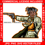 Blood Cash Gangster Man Lock Dreads $100 Bill Pattern Clothes Outfit Gold Teeth Jewelry Machine Gun Tattoo Rap Plug Trap Street Hood Ghetto Thug Drip Savage Famous Hustle Art Graphic Design Print Printing Vector SVG Cut File