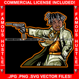 Blood Cash Gangster Man Lock Dreads $100 Bill Pattern Clothes Outfit Gold Teeth Jewelry Machine Gun Tattoo Rap Plug Trap Street Hood Ghetto Thug Drip Savage Famous Hustle Art Graphic Design Print Printing Vector SVG Cut File