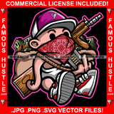 Bad Boy Gangster Baby Bandanna Face Cover Mask Middle Finger Hat Cap Sneaker Diaper Mean Face Machine Gun Cash Money Bags Hustling Trap Trapper Famous Hustle Baller Art Graphic Design Logo T-Shirt Print Printing JPG PNG SVG Vector Cut File