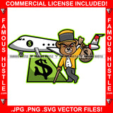 Rich Forever Gangster Teddy Bear Mean Face Hat Dress Airplane Dollar Sign Hip Hop Rap Rapper Plug Trap Street Hood Ghetto Thug Hustler Hustling Famous Hustle Baller Trapper Art Graphic Design Logo T-Shirt Print Printing JPG PNG SVG Vector Cut File