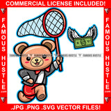 Cash Rules Dripping Gangster Cute Teddy Bear Catching Money Wings Flying Hip Hop Rap Plug Trap Street Hood Ghetto Swag Thug Hustler Hustling Famous Hustle Baller Trapper Art Graphic Design Logo T-Shirt Print Printing JPG PNG SVG Vector Cut File