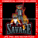 Savage Gangster Teddy Bear Head Bandanna Black Glasses Gold Dollar Sign Earrings Two Tigers Machine Gun Hip Hop Rap Plug Trap Street Hood Ghetto Swag Thug Famous Hustle Quote Art Graphic Design Logo T-Shirt Print Printing JPG PNG SVG Vector Cut File