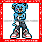 Ice In My Veins Dripping Gangster Blue Teddy Bear Gold Teeth Jewelry Sneakers Hip Hop Rap Plug Trap Street Hood Ghetto Swag Thug Hustler Hustling Famous Hustle Baller Trapper Art Graphic Design Logo T-Shirt Print Printing JPG PNG SVG Vector Cut File