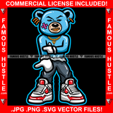 Ice In My Veins Dripping Gangster Blue Teddy Bear Gold Teeth Jewelry Sneakers Hip Hop Rap Plug Trap Street Hood Ghetto Swag Thug Hustler Hustling Famous Hustle Baller Trapper Art Graphic Design Logo T-Shirt Print Printing JPG PNG SVG Vector Cut File