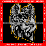 God's Play Beard Man Statue Wings Baby Angel Gold Necklace Hip Hop Rap Rapper Plug Trap Street Hood Ghetto Swag Thug Hustler Hustling Famous Hustle Baller Trapper Art Graphic Design Logo T-Shirt Print Printing JPG PNG SVG Vector Cut File