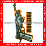 Freedom Sexy Lady Statue Of Liberty On Pistol Gun Hip Hop Rap Rapper Plug Trap Street Hood Ghetto Swag Thug Hustler Hustling Famous Hustle Baller Trapper Quote Art Graphic Design Logo T-Shirt Print Printing JPG PNG SVG Vector Cut File