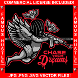 Cash Your Dreams Street Demon Ski Mask Gangster Angel Wings Statue Machine Gun Money Flying Hip Hop Rap Plug Trap Street Hood Ghetto Swag Thug Hustler Hustling Famous Hustle Quote Art Graphic Design Logo T-Shirt Print Printing JPG PNG SVG Vector Cut File