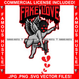 Fake Love Street Demon Ski Mask Gangster Angel Wings Statue Machine Gun Broken Heart Hip Hop Rap Plug Trap Street Hood Ghetto Swag Thug Hustler Hustling Famous Hustle Quote Art Graphic Design Logo T-Shirt Print Printing JPG PNG SVG Vector Cut File