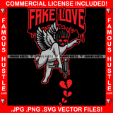 Fake Love Street Demon Ski Mask Gangster Angel Wings Statue Machine Gun Broken Heart Hip Hop Rap Plug Trap Street Hood Ghetto Swag Thug Hustler Hustling Famous Hustle Quote Art Graphic Design Logo T-Shirt Print Printing JPG PNG SVG Vector Cut File