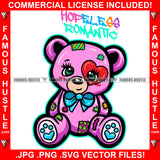 Hopeless Romantic Dripping Red Heart Eye Gangster Female Teddy Bear Patches Bow Hip Hop Rap Rapper Plug Trap Street Hood Ghetto Swag Thug Famous Hustle Baller Trapper Quote Art Graphic Design Logo T-Shirt Print Printing JPG PNG SVG Vector Cut File