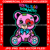 Hopeless Romantic Dripping Red Heart Eye Gangster Female Teddy Bear Patches Bow Hip Hop Rap Rapper Plug Trap Street Hood Ghetto Swag Thug Famous Hustle Baller Trapper Quote Art Graphic Design Logo T-Shirt Print Printing JPG PNG SVG Vector Cut File