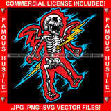 Gangster Angel Wings Burned Skeleton Bolt In Chest Hip Hop Rap Rapper Plug Trap Street Hood Ghetto Swag Thug Hustler Hustling Famous Hustle Baller Trapper Art Graphic Design Logo T-Shirt Print Printing JPG PNG SVG Vector Cut File