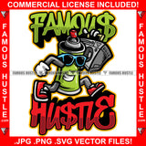 Famous Hustle Mean Spray Bottle Cartoon Character SunGlasses Sneakers Radio Tape Hip Hop Rap Rapper Plug Trap Street Hood Ghetto Swag Thug Hustler Hustling Baller Trapper Quote Art Graphic Design Logo T-Shirt Print Printing JPG PNG SVG Vector Cut File