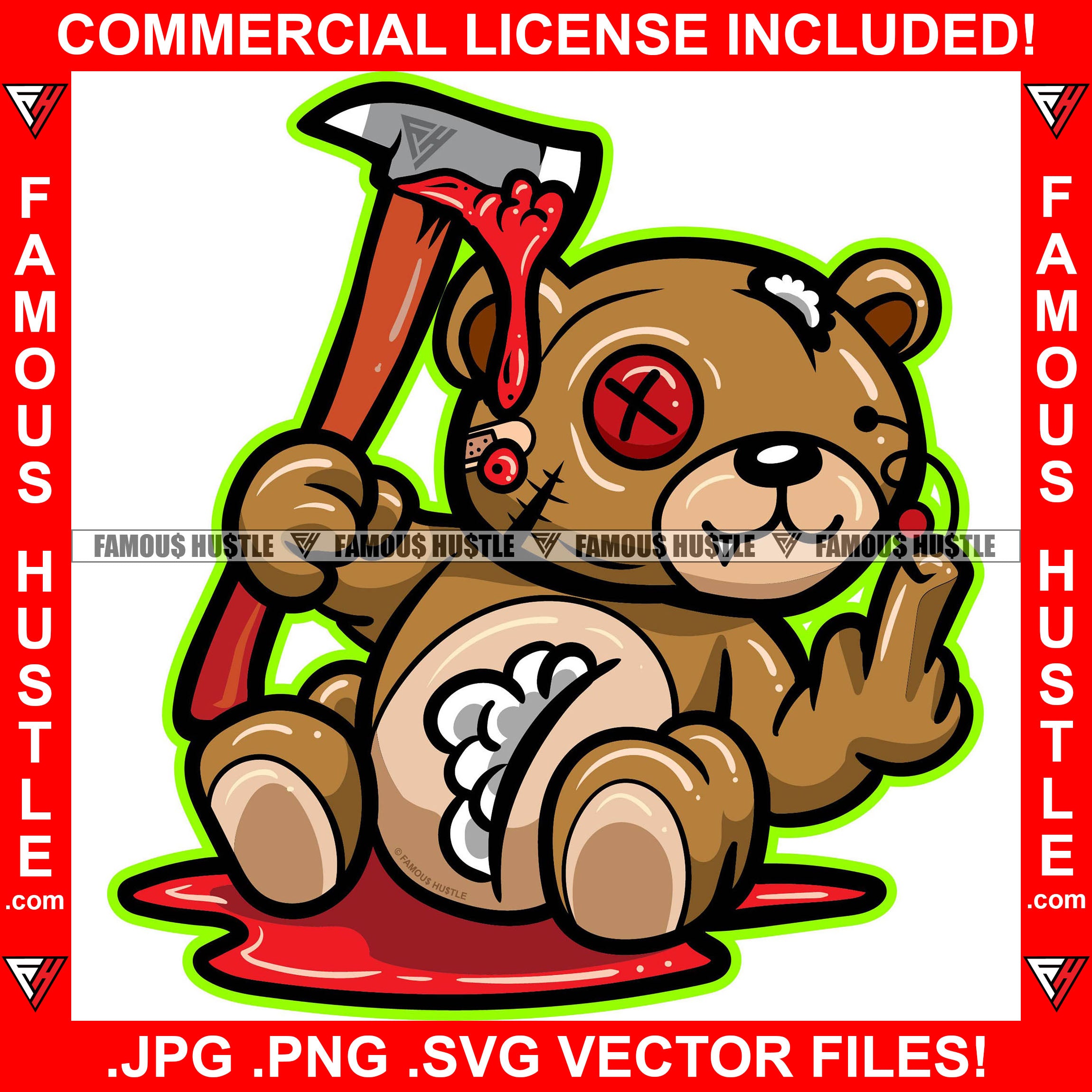 Creepy Spooky Stitched Teddy Bear Horror Clipart Digital Download SVG – Sniggle  Sloth