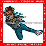 Bang! Gangster Horror King Teddy Bear Scary Glowing Eyes Sharp Teeth Jacket Pant Gold Jewelry Gun Shooting Sneakers Mafia Mob Trap Art Graphic Design Logo T-Shirt Print Printing JPG PNG SVG Vector Cut File