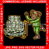 Cash G.O.A.T Gangster Goat Money Stacks Smoking Dollar Sign Smoke Gold Teeth Sneakers Hip Hop Rap Hustler Drip Trap Hood Thug Gang Street Ghetto Art Graphic Design Logo T-Shirt Print Printing JPG PNG SVG Vector Cut File