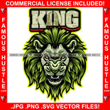 King Mean Face Gangster Lion Dollar $100 Bill Pattern Yellow Eyes Trap Street Hood Ghetto Thug Boss Hustler Drip Savage Gangsta Mafia Mob Famous Hustle Quote Art Graphic Design Logo T-Shirt Print Printing JPG PNG SVG Vector Cut File
