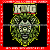King Mean Face Gangster Lion Dollar $100 Bill Pattern Yellow Eyes Trap Street Hood Ghetto Thug Boss Hustler Drip Savage Gangsta Mafia Mob Famous Hustle Quote Art Graphic Design Logo T-Shirt Print Printing JPG PNG SVG Vector Cut File