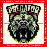 Predator Mean Face Gangster Bear Dollar $100 Bill Pattern Yellow Eyes Trap Street Hood Ghetto Thug Boss Hustler Drip Savage Gangsta Mafia Mob Famous Hustle Quote Art Graphic Design Logo T-Shirt Print Printing JPG PNG SVG Vector Cut File