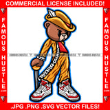 Straight Pimp Gangster Boss Teddy Bear Angry Mean Face Dress Alpine Hat Quill Sneakers Street Ghetto Hip Hop Rap Rapper Hustle Art Graphic Design Logo T-Shirt Print Printing JPG PNG SVG Vector Cut File