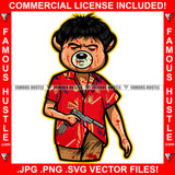 Gangster Boss Teddy Bear Suit Machine Gun Bloody Dress Blood Hip Hop Rap Rapper Plug Trap Street Hood Ghetto Swag Thug Boss Hustler Hustling Drip Famous Hustle Baller Art Graphic Design Logo T-Shirt Print Printing JPG PNG SVG Vector Cut File