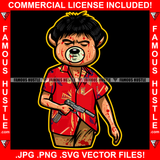 Gangster Boss Teddy Bear Suit Machine Gun Bloody Dress Blood Hip Hop Rap Rapper Plug Trap Street Hood Ghetto Swag Thug Boss Hustler Hustling Drip Famous Hustle Baller Art Graphic Design Logo T-Shirt Print Printing JPG PNG SVG Vector Cut File