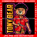 Tony Gangster Boss Teddy Bear Suit Machine Gun Bloody Dress Blood Hip Hop Rap Rapper Plug Trap Street Hood Ghetto Swag Thug Boss Hustler Hustling Drip Famous Hustle Baller Quote Art Graphic Design Logo T-Shirt Print Printing JPG PNG SVG Vector Cut File