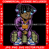 Baby Gangster Diamond Dreads Gold Pacifier Pistol Jewelry Cash Money Stacks In The Streets Hip Hop Rap Rapper Plug Trap Hood Ghetto Swag Thug Famous Hustle Art Graphic Design Logo T-Shirt Print Printing JPG PNG SVG Vector Cut File