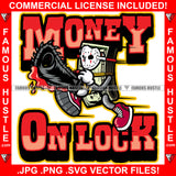 Money On The Lock Horror Gangster 100 Dollar Bill Money Roll Hockey Mask Bloody Chainsaw Sneakers Hip Hop Rap Rapper Trap Street Hood Swag Thug Drip Boss Famous Hustle Killer Quote Art Graphic Design Logo T-Shirt Print Printing JPG PNG SVG Vector Cut File