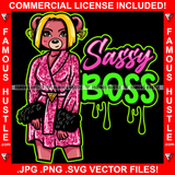 Sassy Boss Dripping Sexy Female Teddy Bear Wearing Hot Pink Short Dress Blonde Hair Gold Jewelry Earrings Pretty Hip Hop Swag Hustling Savage Flex Drip Famous Pinup Pin Up Quote Art Graphic Design Logo T-Shirt Print Printing JPG PNG SVG Vector Cut File