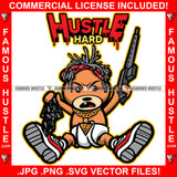 Hustle Hard Gangster Baby Boy Teddy Bear 1 Tooth Dreads Gang Bandanna Diaper Mean Face Machine Gun Tattoo Hip Hop Rap Hustler Drip Hood Thug Street Mafia Mob Famous Hustle Quote Art Graphic Design Logo T-Shirt Print Printing JPG PNG SVG Vector Cut File