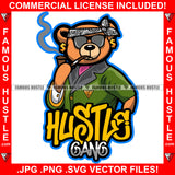 Hustle Gang Classy Rich Gangster Teddy Bear Smoking Pipe Tattoo Hip Hop Rap Hustler Boss Drip Swag Plug Trap Hood Thug Gang Street Mafia Mob Ghetto Cartoon Famous Hustle Quote Art Graphic Design Logo T-Shirt Print Printing JPG PNG SVG Vector Cut File