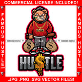 Hustle Gangster Teddy Bear Thug Baseball Bat Tuff Guy Hitman Scar Face Hoodie Smoking Pot Gold Chain Cash Money Bag Tattoo Hip Hop Rap Trap Street Mafia Mob Famous Hustle Quote Art Graphic Design Logo T-Shirt Print Printing JPG PNG SVG Vector Cut File