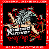 Blessed Forever Dripping Drip Gangster Angel Ski Mask Shooting Arrow Butterflies Hip Hop Rap Rapper Street Dope Baller Trapper Hustling Flex Quote Art Graphic Design Logo T-Shirt Print Printing JPG PNG SVG Vector Cut File