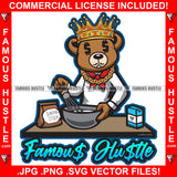Gangster Chef Drug Dealer King Cooking Up Baking Soda Cook Baker Gold Necklace Tattoo Hip Hop Rap Hustler Boss Drip Trap Hood Thug Gang Street Mafia Mob Ghetto Famous Hustle Quote Art Graphic Design Logo T-Shirt Print Printing JPG PNG SVG Vector Cut File