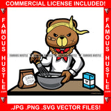 Gangster Teddy Bear Chef Drug Dealer Cooking Up Baking Soda Cook Baker Scar Face Angry Tattoo Hip Hop Rap Boss Drip Hood Thug Gang Street Mafia Mob Trapper Famous Hustle Rich Art Graphic Design Logo T-Shirt Print Printing JPG PNG SVG Vector Cut File